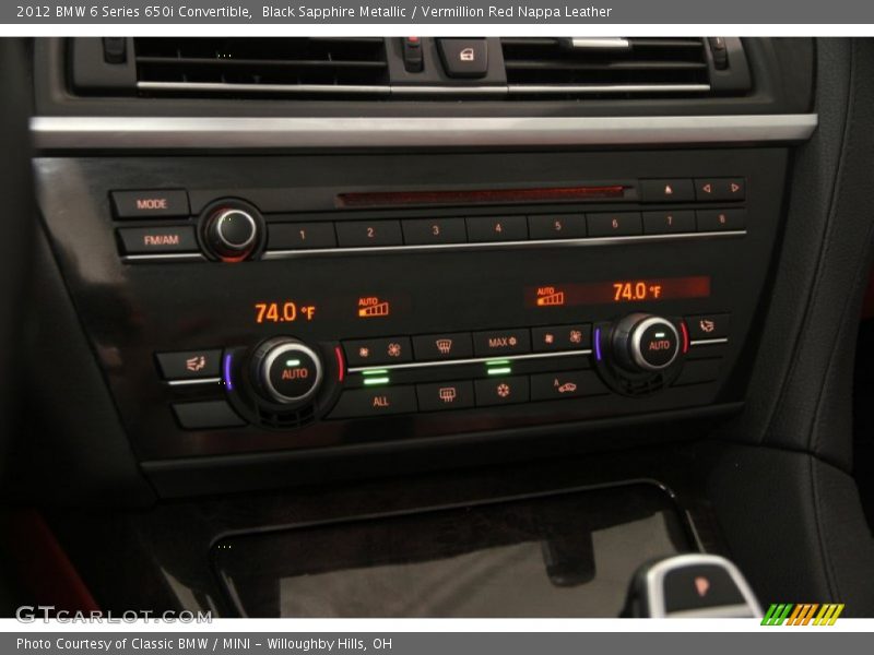 Black Sapphire Metallic / Vermillion Red Nappa Leather 2012 BMW 6 Series 650i Convertible
