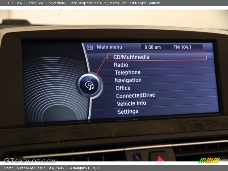 Black Sapphire Metallic / Vermillion Red Nappa Leather 2012 BMW 6 Series 650i Convertible