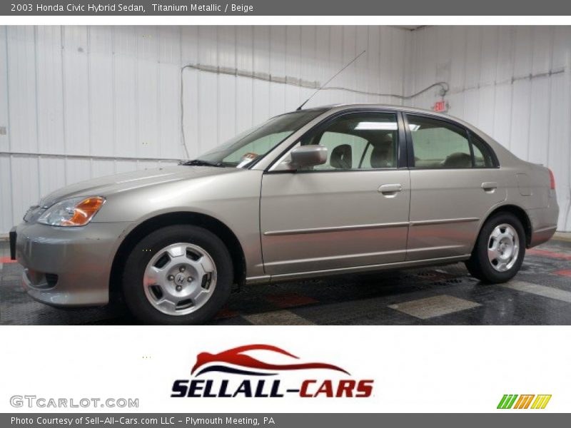 Titanium Metallic / Beige 2003 Honda Civic Hybrid Sedan