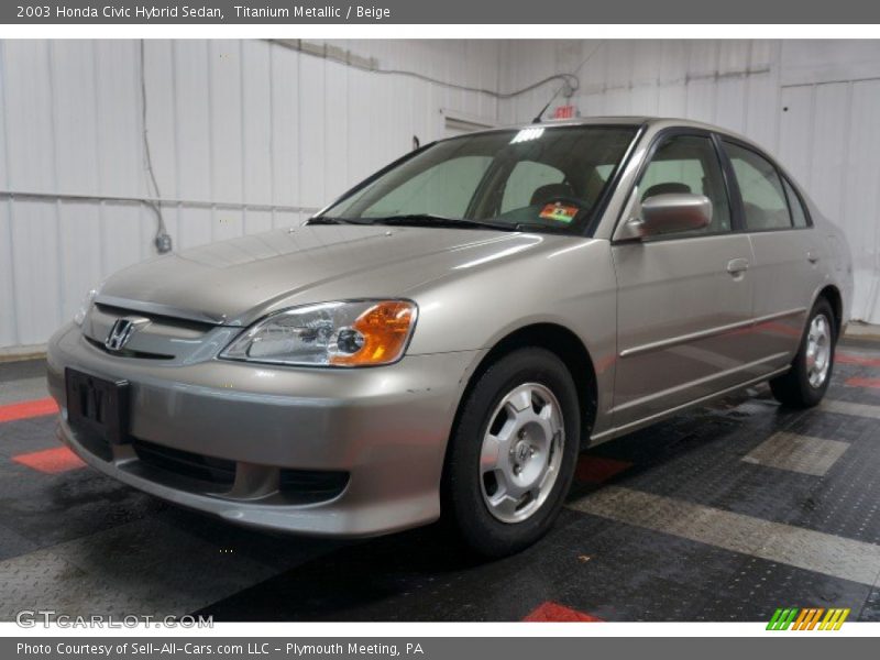 Titanium Metallic / Beige 2003 Honda Civic Hybrid Sedan