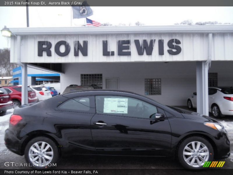 Aurora Black / Gray 2015 Kia Forte Koup EX