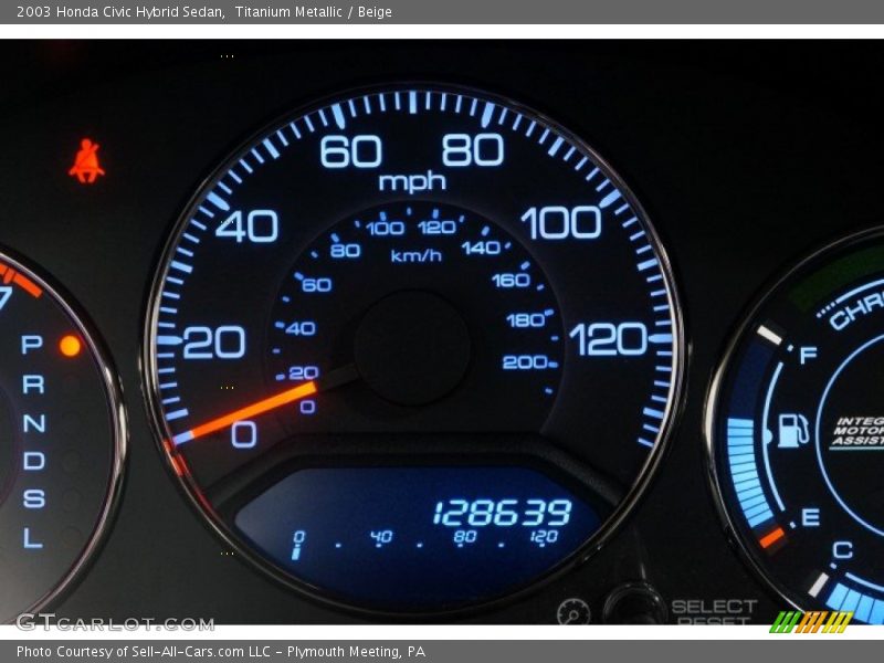 Titanium Metallic / Beige 2003 Honda Civic Hybrid Sedan