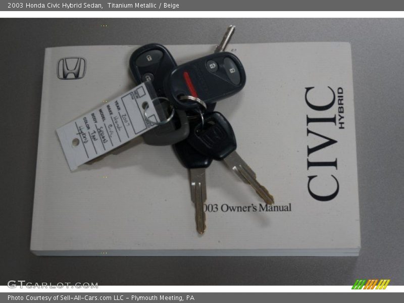 Keys of 2003 Civic Hybrid Sedan