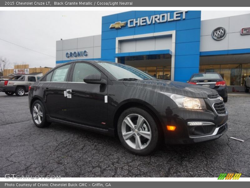 Black Granite Metallic / Cocoa/Light Neutral 2015 Chevrolet Cruze LT