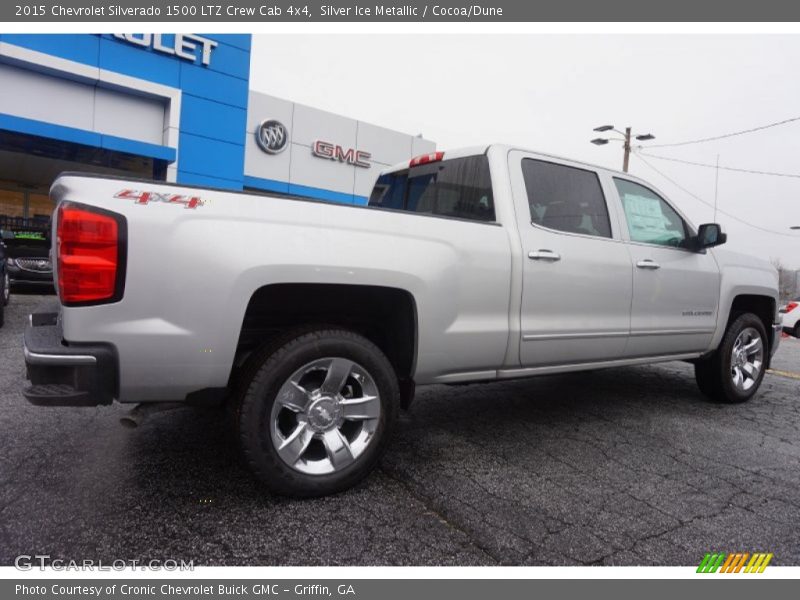 Silver Ice Metallic / Cocoa/Dune 2015 Chevrolet Silverado 1500 LTZ Crew Cab 4x4
