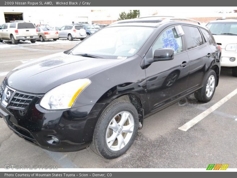Wicked Black / Gray 2009 Nissan Rogue SL AWD