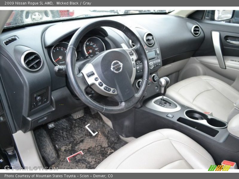 Wicked Black / Gray 2009 Nissan Rogue SL AWD