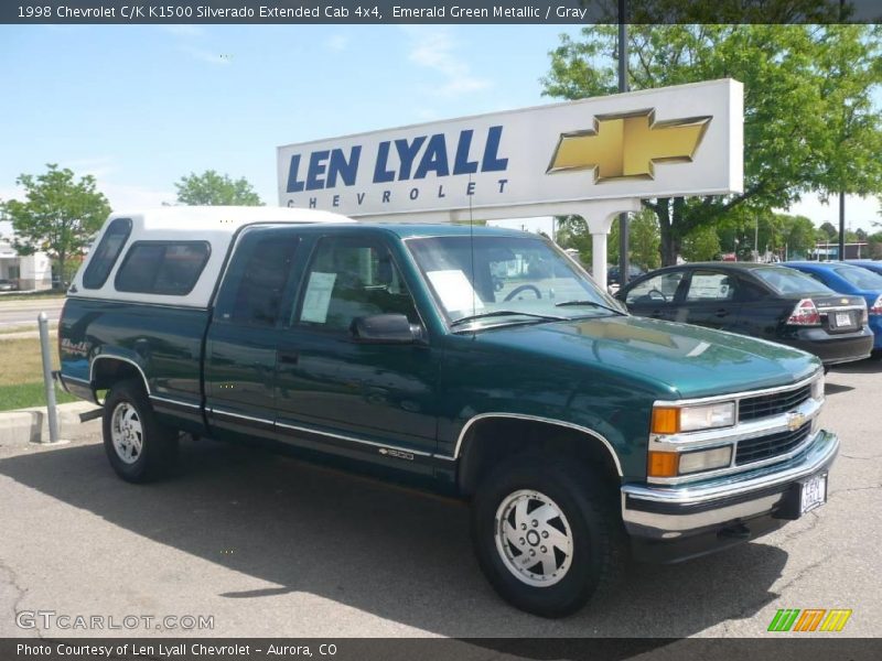 Emerald Green Metallic / Gray 1998 Chevrolet C/K K1500 Silverado Extended Cab 4x4