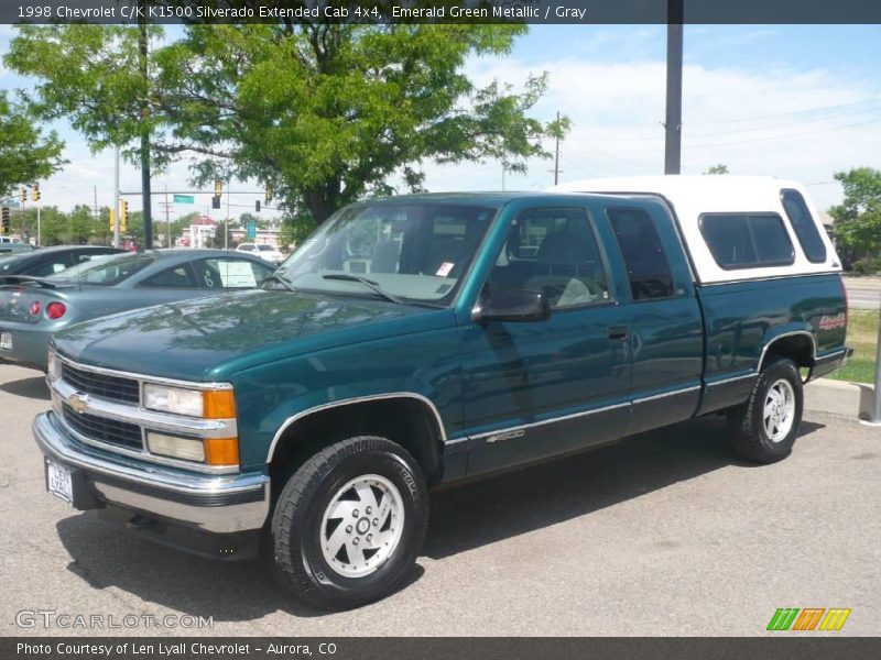 Emerald Green Metallic / Gray 1998 Chevrolet C/K K1500 Silverado Extended Cab 4x4