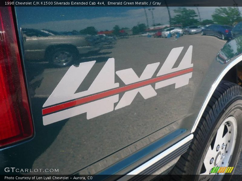 Emerald Green Metallic / Gray 1998 Chevrolet C/K K1500 Silverado Extended Cab 4x4
