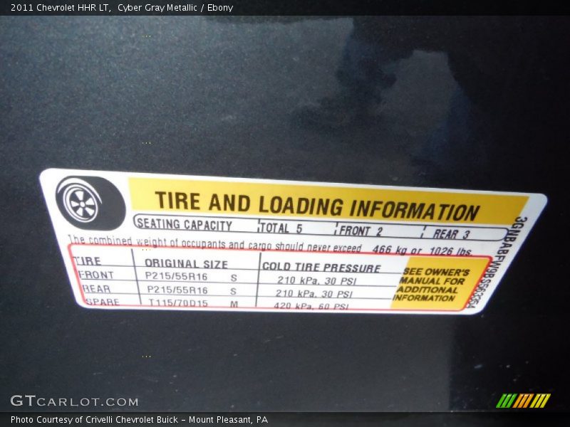 Cyber Gray Metallic / Ebony 2011 Chevrolet HHR LT