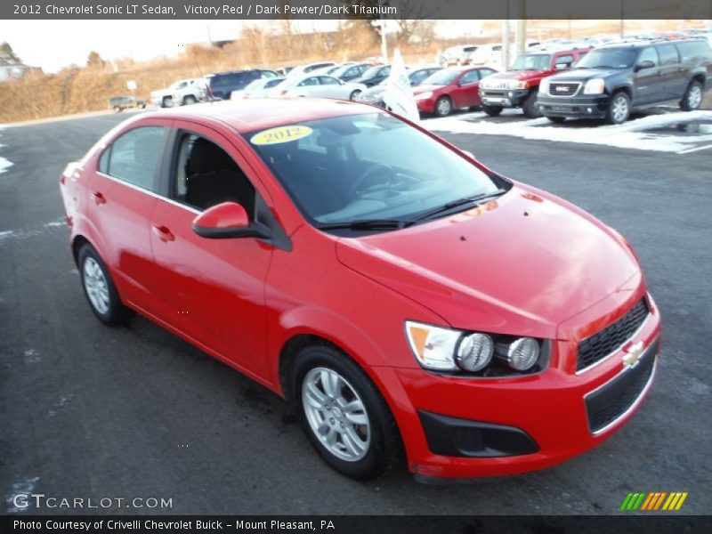 Victory Red / Dark Pewter/Dark Titanium 2012 Chevrolet Sonic LT Sedan