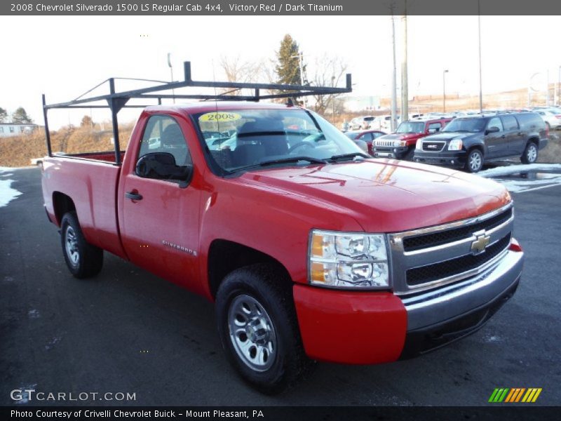 Victory Red / Dark Titanium 2008 Chevrolet Silverado 1500 LS Regular Cab 4x4
