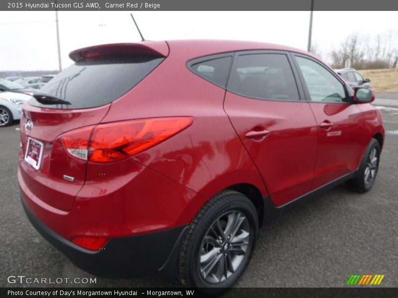 Garnet Red / Beige 2015 Hyundai Tucson GLS AWD