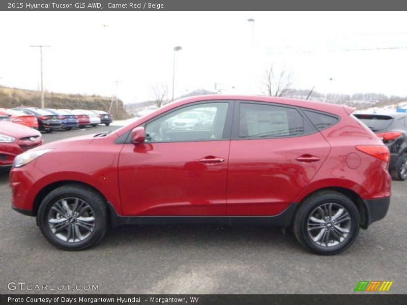 Garnet Red / Beige 2015 Hyundai Tucson GLS AWD