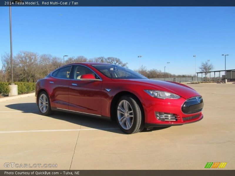 Red Multi-Coat / Tan 2014 Tesla Model S