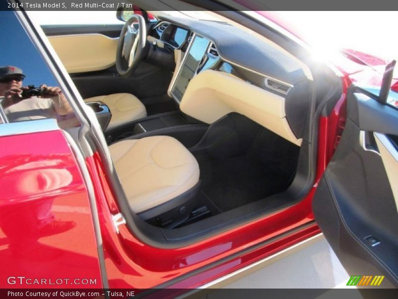 Red Multi-Coat / Tan 2014 Tesla Model S