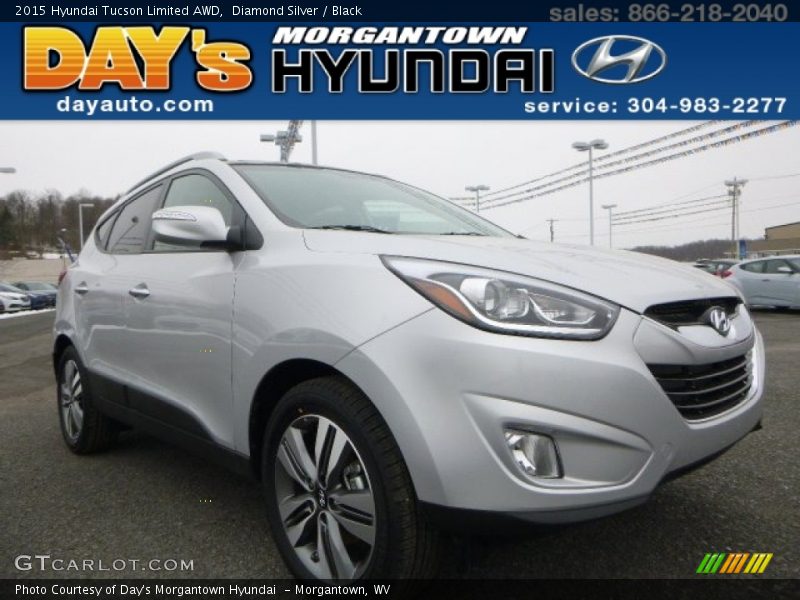 Diamond Silver / Black 2015 Hyundai Tucson Limited AWD