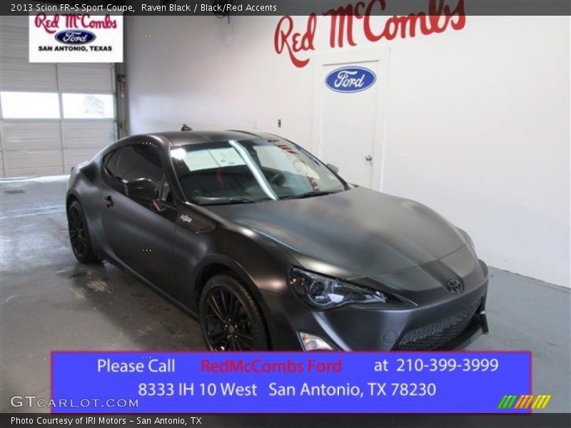 Raven Black / Black/Red Accents 2013 Scion FR-S Sport Coupe