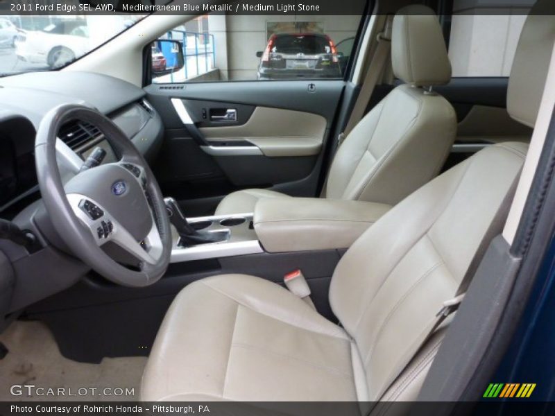 Mediterranean Blue Metallic / Medium Light Stone 2011 Ford Edge SEL AWD