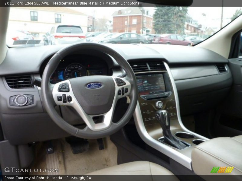 Mediterranean Blue Metallic / Medium Light Stone 2011 Ford Edge SEL AWD