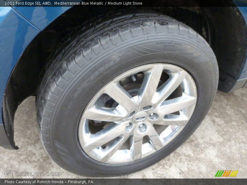 Mediterranean Blue Metallic / Medium Light Stone 2011 Ford Edge SEL AWD