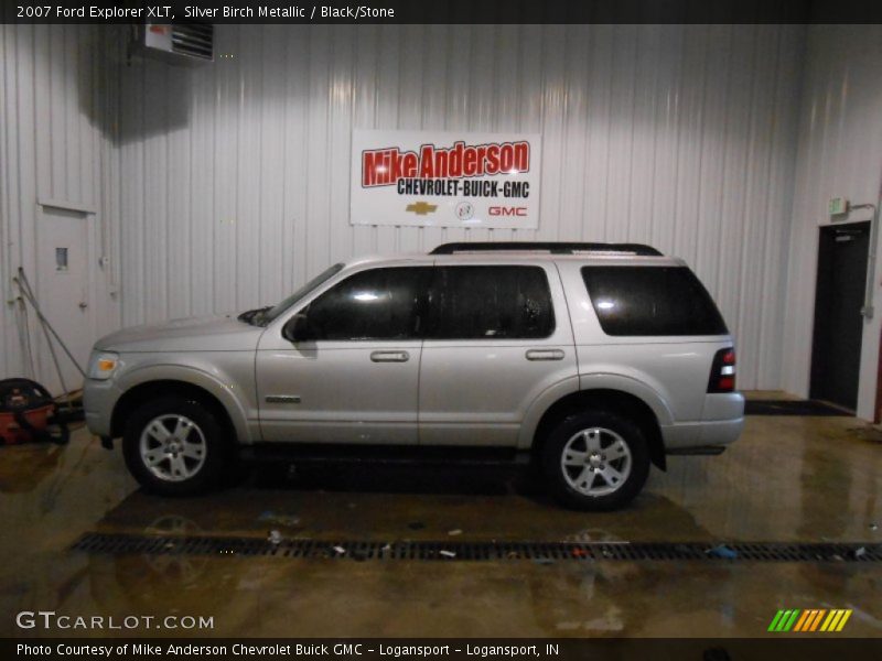 Silver Birch Metallic / Black/Stone 2007 Ford Explorer XLT