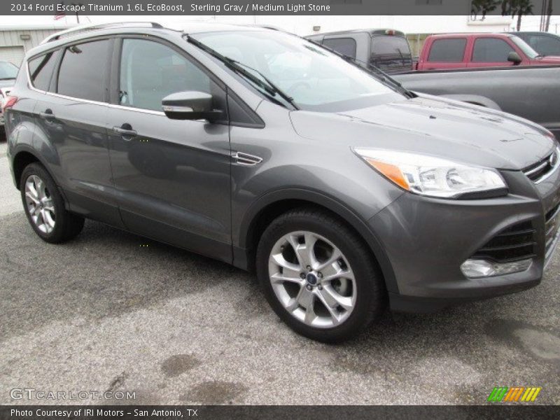 Sterling Gray / Medium Light Stone 2014 Ford Escape Titanium 1.6L EcoBoost