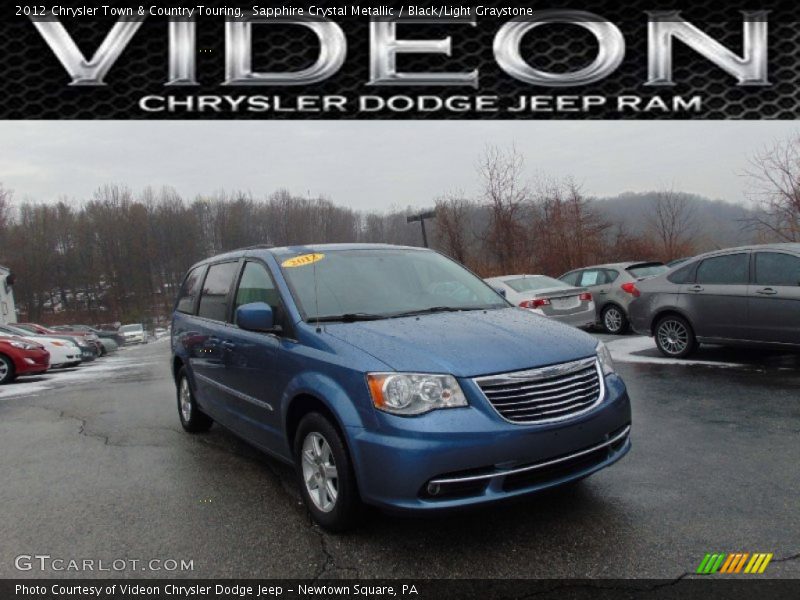 Sapphire Crystal Metallic / Black/Light Graystone 2012 Chrysler Town & Country Touring