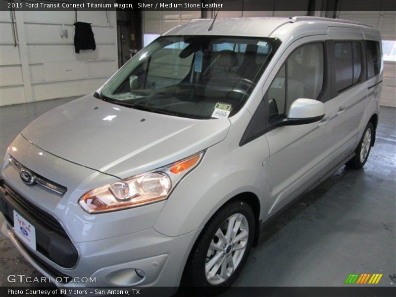 Silver / Medium Stone Leather 2015 Ford Transit Connect Titanium Wagon