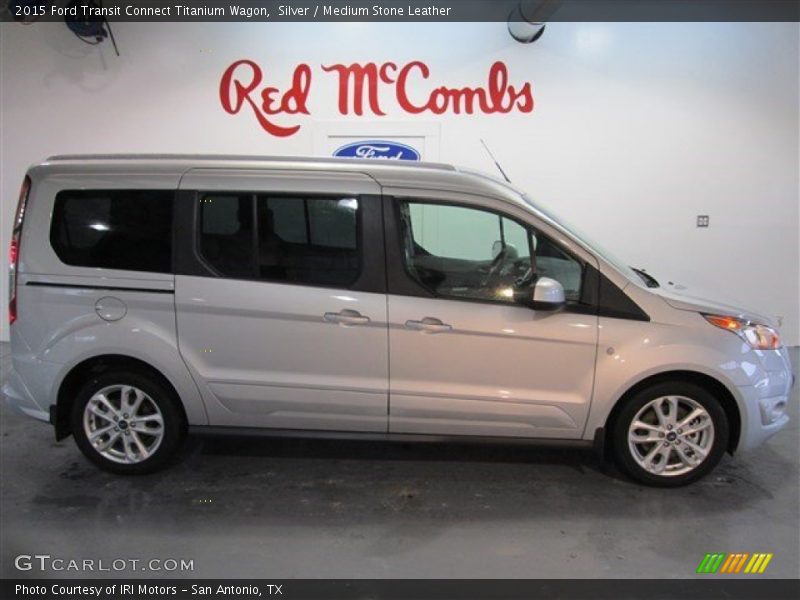 Silver / Medium Stone Leather 2015 Ford Transit Connect Titanium Wagon