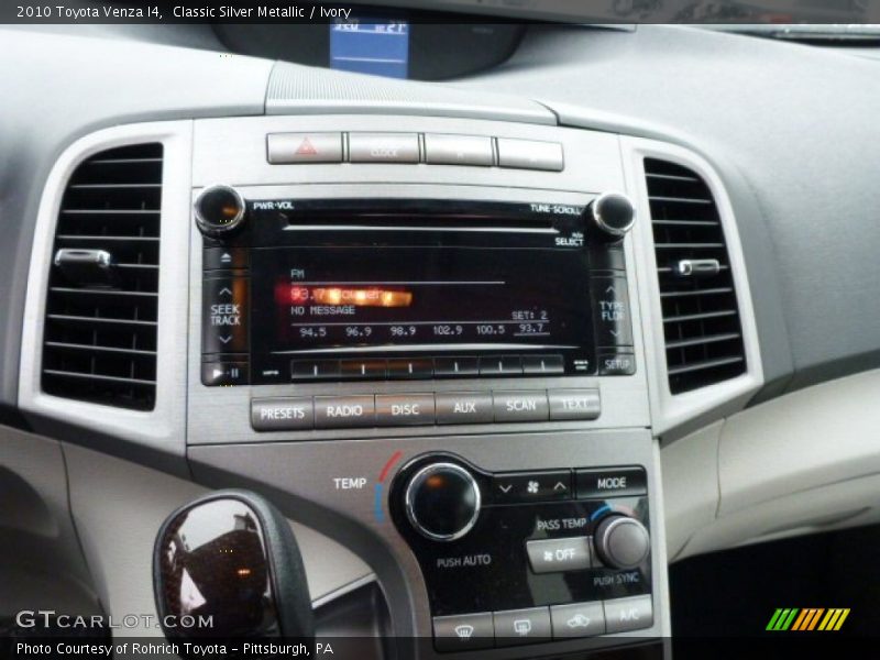 Controls of 2010 Venza I4