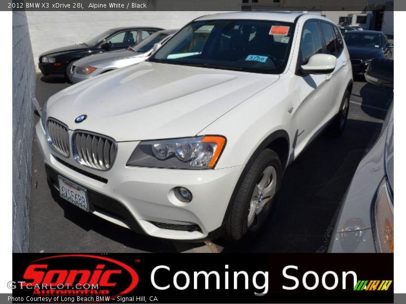 Alpine White / Black 2012 BMW X3 xDrive 28i
