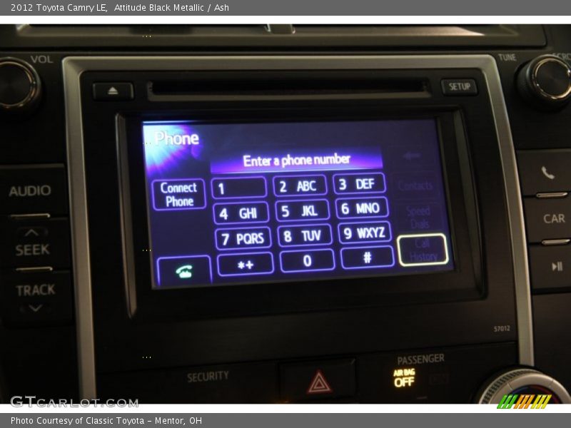 Attitude Black Metallic / Ash 2012 Toyota Camry LE