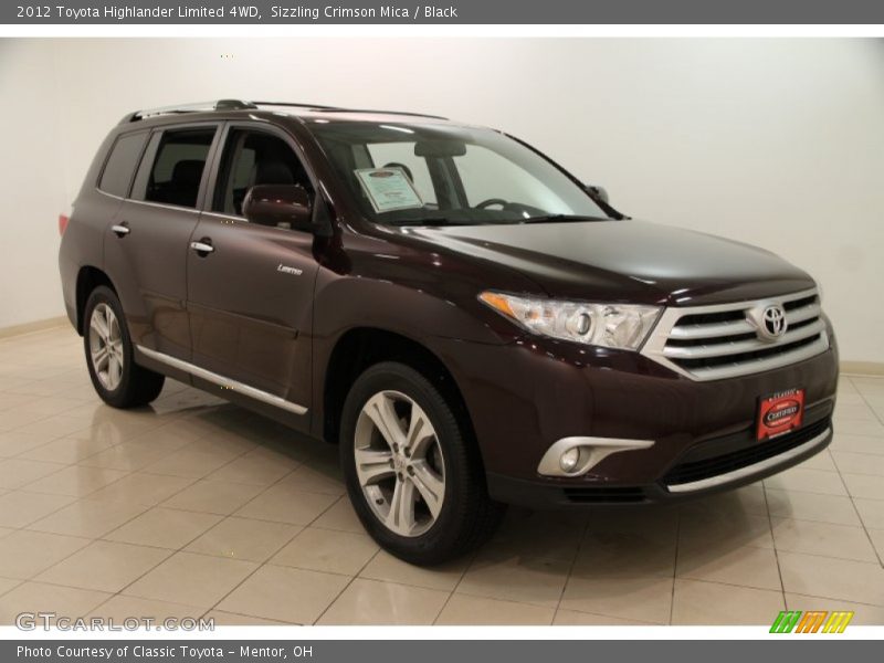 Sizzling Crimson Mica / Black 2012 Toyota Highlander Limited 4WD