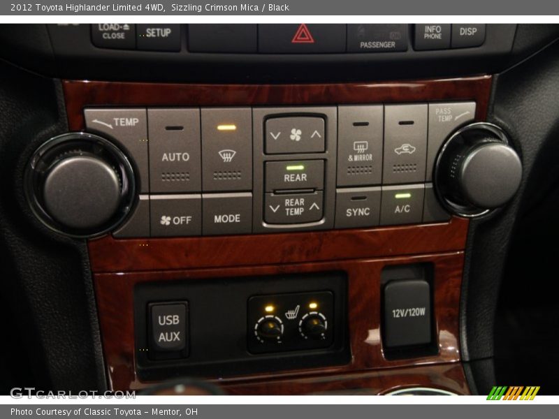 Controls of 2012 Highlander Limited 4WD