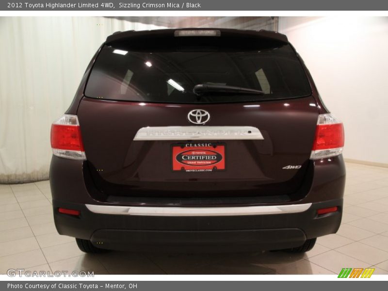 Sizzling Crimson Mica / Black 2012 Toyota Highlander Limited 4WD