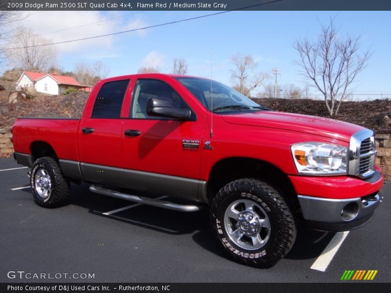 Flame Red / Medium Slate Gray 2009 Dodge Ram 2500 SLT Quad Cab 4x4