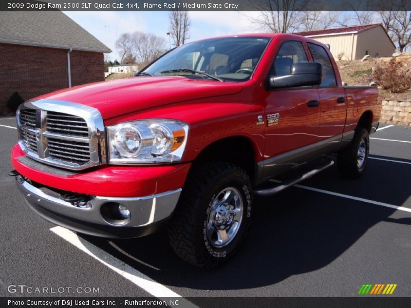 Flame Red / Medium Slate Gray 2009 Dodge Ram 2500 SLT Quad Cab 4x4