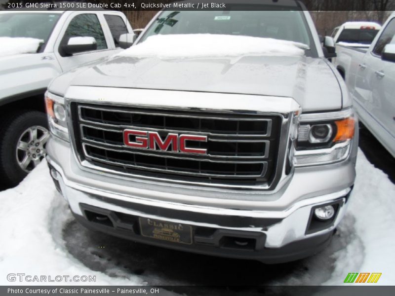 Quicksilver Metallic / Jet Black 2015 GMC Sierra 1500 SLE Double Cab 4x4