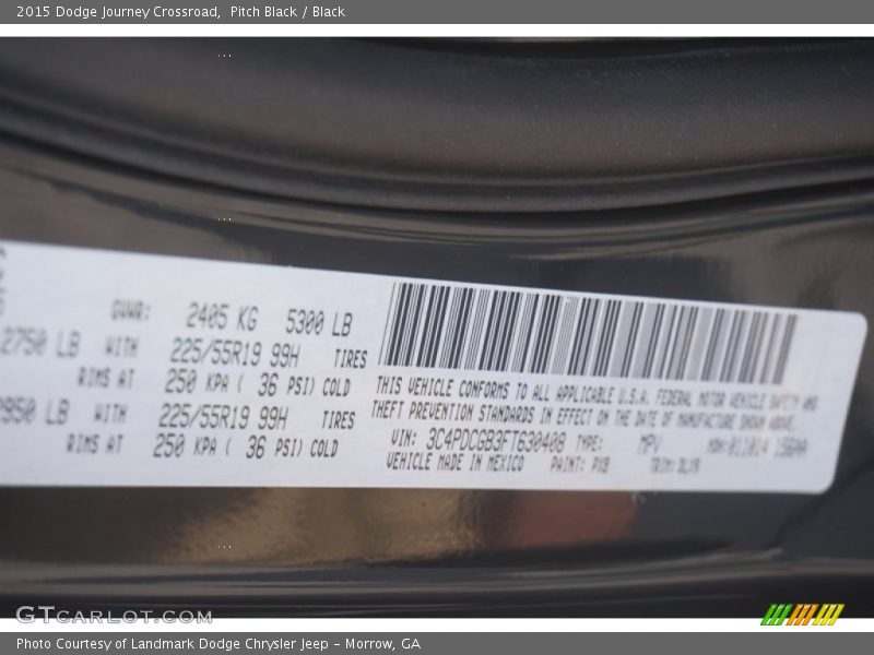 Pitch Black / Black 2015 Dodge Journey Crossroad