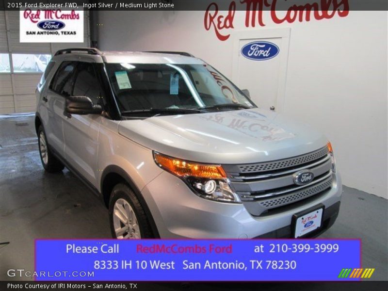 Ingot Silver / Medium Light Stone 2015 Ford Explorer FWD