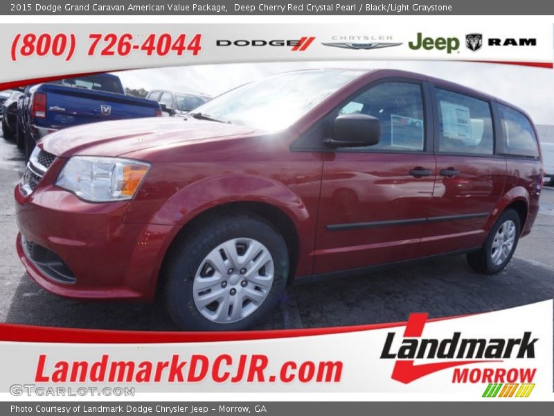 Deep Cherry Red Crystal Pearl / Black/Light Graystone 2015 Dodge Grand Caravan American Value Package