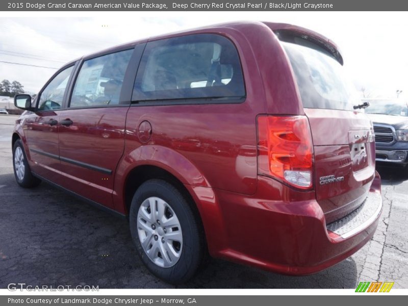 Deep Cherry Red Crystal Pearl / Black/Light Graystone 2015 Dodge Grand Caravan American Value Package