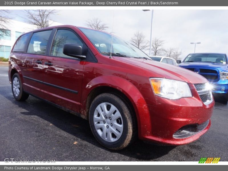 Deep Cherry Red Crystal Pearl / Black/Sandstorm 2015 Dodge Grand Caravan American Value Package
