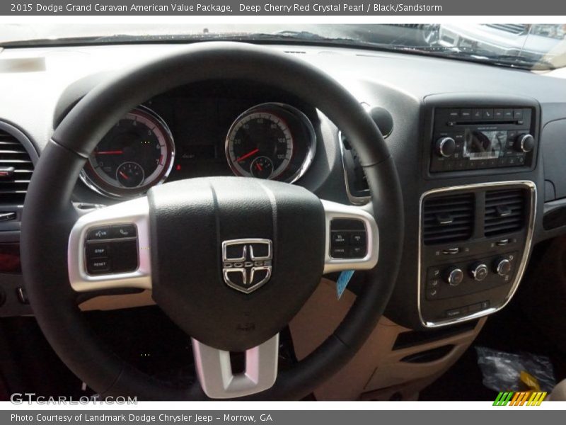 Deep Cherry Red Crystal Pearl / Black/Sandstorm 2015 Dodge Grand Caravan American Value Package