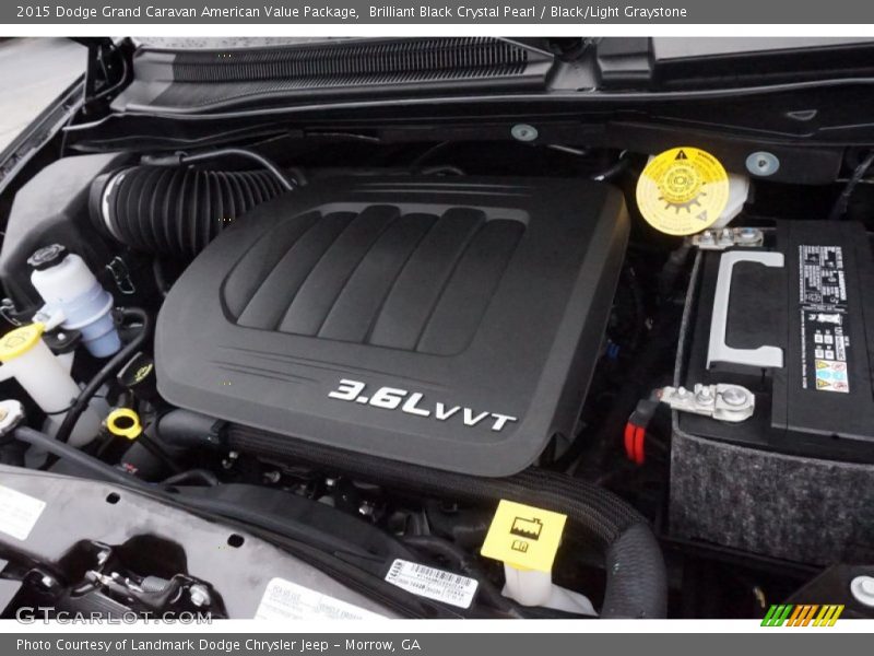 Brilliant Black Crystal Pearl / Black/Light Graystone 2015 Dodge Grand Caravan American Value Package