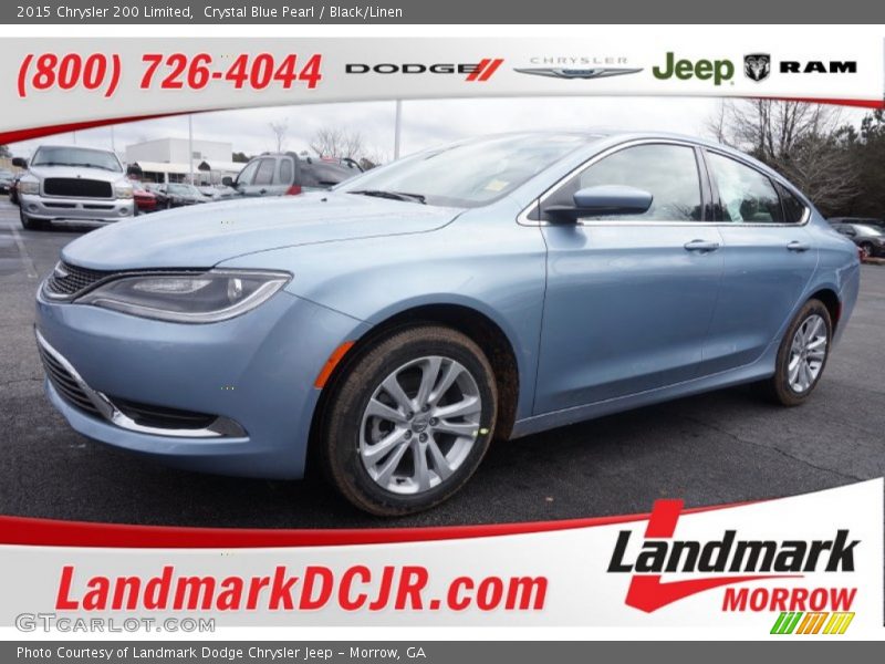 Crystal Blue Pearl / Black/Linen 2015 Chrysler 200 Limited