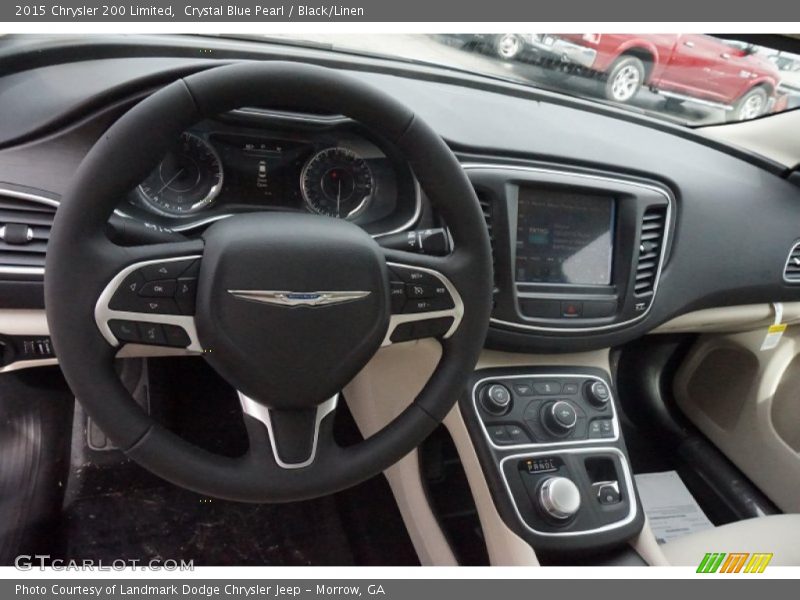 Crystal Blue Pearl / Black/Linen 2015 Chrysler 200 Limited