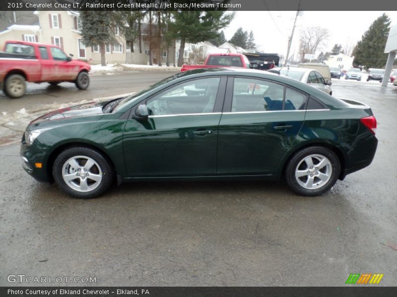 Rainforest Green Metallic / Jet Black/Medium Titanium 2015 Chevrolet Cruze LT